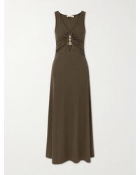 Christopher Esber - Droplet Embellished Cut-Out Ribbed-Jersey Midi Dress - Lyst