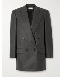 Saint Laurent - Doppelreihiger Blazer Aus Kaschmir-Twill - Lyst