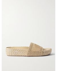 Chloé - Isla Crocheted Raffia Slides - Lyst