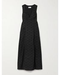 Matteau - Pleated Broderie Anglaise Organic Cotton Maxi Dress - Lyst