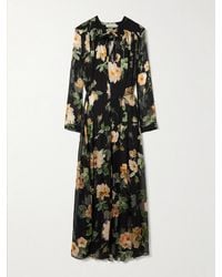 Zimmermann - Luna Floral Long Sleeve Silk Burnout Maxi Dress - Lyst