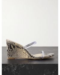 Magda Butrym - Pvc-Trimmed Snake-Effect Leather Wedge Sandals - Lyst
