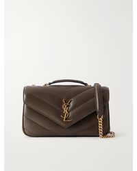 Saint Laurent - Loulou Small Cassandre-Embellished Matelassé Leather Shoulder Bag - Lyst