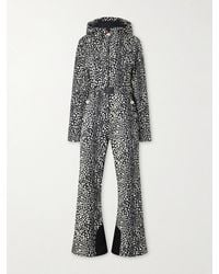 Perfect Moment - Tignes Hooded Belted Logo-Embroidered Printed Shell Ski Suit - Lyst