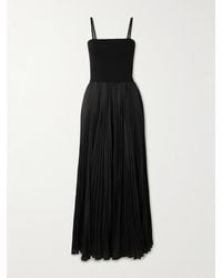 La Ligne - Estelle Convertible Stretch-Knit And Pleated Satin Maxi Dress - Lyst