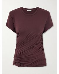 Magda Butrym - Gathered Cotton-Blend T-Shirt - Lyst