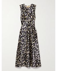 Ulla Johnson - Lisbet Midikleid Aus Satin Mit Blumenprint - Lyst