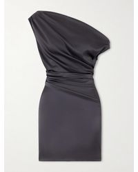 STAUD - Phare Draped Silk-Blend Satin Mini Dress - Lyst