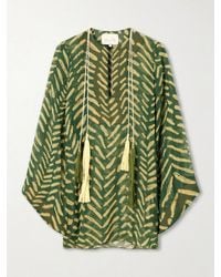 Johanna Ortiz - Refugio De Sol Tasseled Printed Recycled Georgette Coverup - Lyst