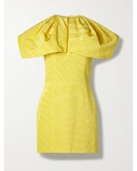 Oscar de la Renta - Ruffled Cotton-Blend Faille Mini Dress - Lyst