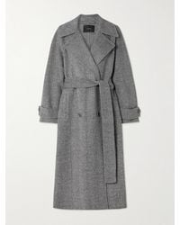 JOSEPH - Navarre Belted Herringbone Wool Coat - Lyst