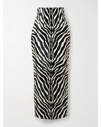 KHAITE - Loxley Zebra-Print Calf Hair Midi Skirt - Lyst