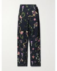 Agua Bendita - Net Sustain Memoria Tesoro Floral-Print Jacquard Straight-Leg Pants - Lyst