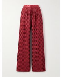‎Dima Ayad - Plissé-Satin Wide-Leg Pants - Lyst