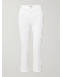 FRAME - Reboot Crop Stretch High-Rise Flared Recycled Jeans - Lyst