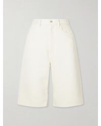 AURALEE - Silk-Denim Shorts - Lyst