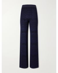 Missoni - Striped Crochet-Knit Straight-Leg Pants - Lyst