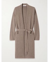 Max Mara - Belted Ribbed-Knit Cashmere Cardigan - Lyst