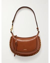 Isabel Marant - Oskan Moon Schultertasche Aus Leder Mit Nieten - Lyst