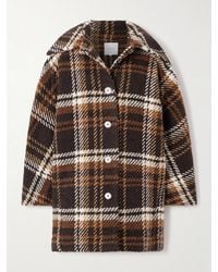 Patou - Checked Wool-Blend Coat - Lyst