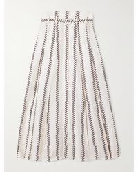 Gabriela Hearst - Dugald Belted Pleated Printed Silk Midi Skirt - Lyst
