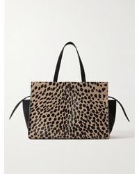 KHAITE - Crosby Tote Aus Kalbshaar Mit Leopardenprint Und Lederbesätzen - Lyst