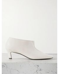 TOTEME - The Wide Shaft Glossed-Leather Ankle Boots - Lyst