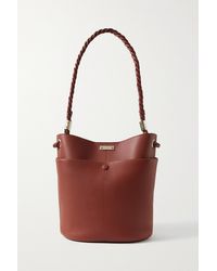 Chloé Key Medium Smooth And Textured-leather Bucket Bag - Brown