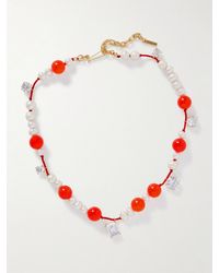 Completedworks - Recycled Vermeil, Cord, Pearl, Bead And Crystal Necklace - Lyst