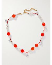 Completedworks - Kette Aus Kordel Mit Zierperlen, Perlen, Kristallen Und Details Aus Recyceltem-Vermeil - Lyst