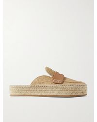 JW Anderson - Printed Textured-Leather Espadrille Mules - Lyst
