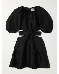 Aje. - Mimosa Minikleid Aus Einer Leinenmischung Mit Cut-Outs Und Raffungen - Lyst