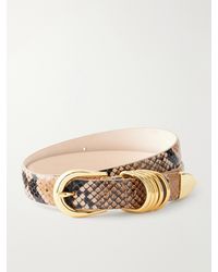 DEHANCHE - Hollyhock Embellished Snake-Effect Leather Belt - Lyst