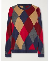 Leset - James Argyle Merino Wool Sweater - Lyst