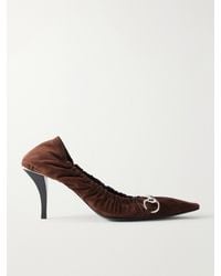 Gucci - Vittoria 75 Horsebit-Embellished Suede Pumps - Lyst