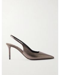 Brunello Cucinelli - 80 Monili-Embellished-Leather Slingback Pumps - Lyst
