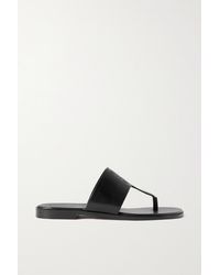 Loewe + Paula's Ibiza Logo-debossed Leather Sandals - Black