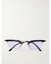 Prada - Silberfarbene Sonnenbrille Mit D-Rahmen Und Details Aus Azetat - Lyst