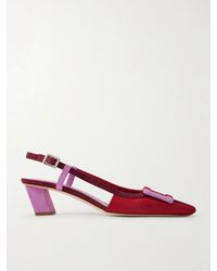 Roger Vivier - Belle Vivier 45 Color-Block Suede Slingback Pumps - Lyst