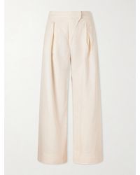 ANDRES OTALORA - Hydra Pleated Linen Wide-Leg Pants - Lyst
