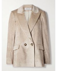 Veronica Beard - Blazer À Double Boutonnage En Velours De Coton Mélangé Côtelé Sevyn Dickey - Lyst
