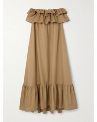 Saint Laurent - Maxi Dress With Ruffles - Lyst