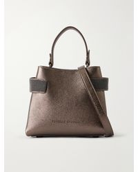 Brunello Cucinelli - Monili-Embellished Full-Grain Leather Top-Handle Bag - Lyst