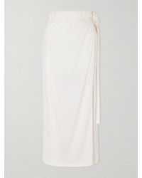 TOTEME - Silk And Cotton-Blend Wrap Midi Skirt - Lyst