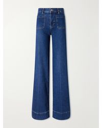 FRAME - Le Slice Slim Palazzo Long High-Rise Wide-Leg Jeans - Lyst
