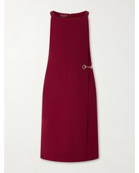 Gucci - Horsebit-Embellished Crepe Midi Dress - Lyst