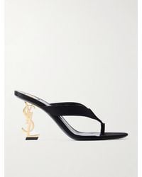 Saint Laurent - Opyum Embellished Satin Sandals - Lyst