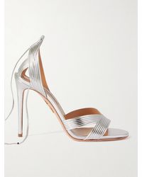 Aquazzura - Ari 105 Metallic Leather Sandals - Lyst