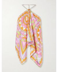 PUCCI - Printed Silk-Twill Halterneck Top - Lyst