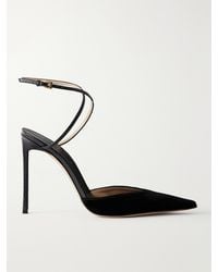Tom Ford - 105 Croc-Effect Leather-Trimmed Velvet Pumps - Lyst